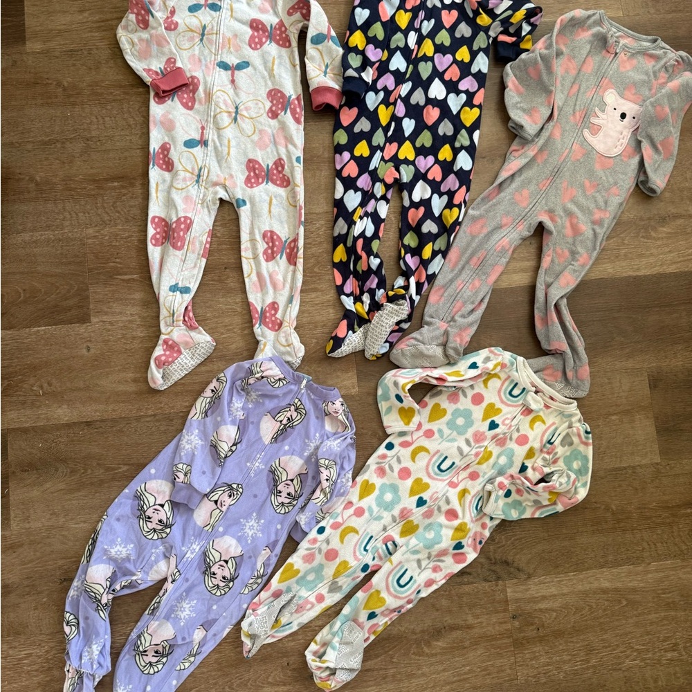 Carter's Multicolor Heart and Animal Print Footies